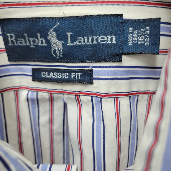 Ralph Lauren Men's Classic Fit Striped Long-Sleeves Dress Shirt 16 32/33 - Picture 10 of 10